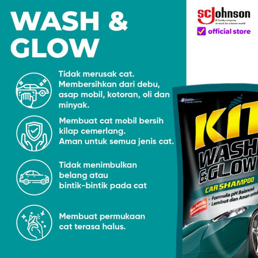 KIT Wash & Glow 720ml – Sabun Cuci Mobil - Car Care Products - 720ml - depan