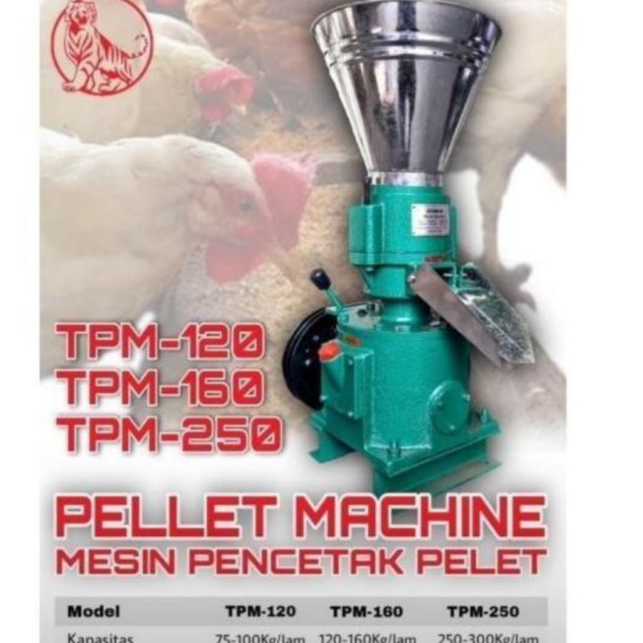 MESIN PENCETAK PELET TIGER TPM 250 LENGKAP