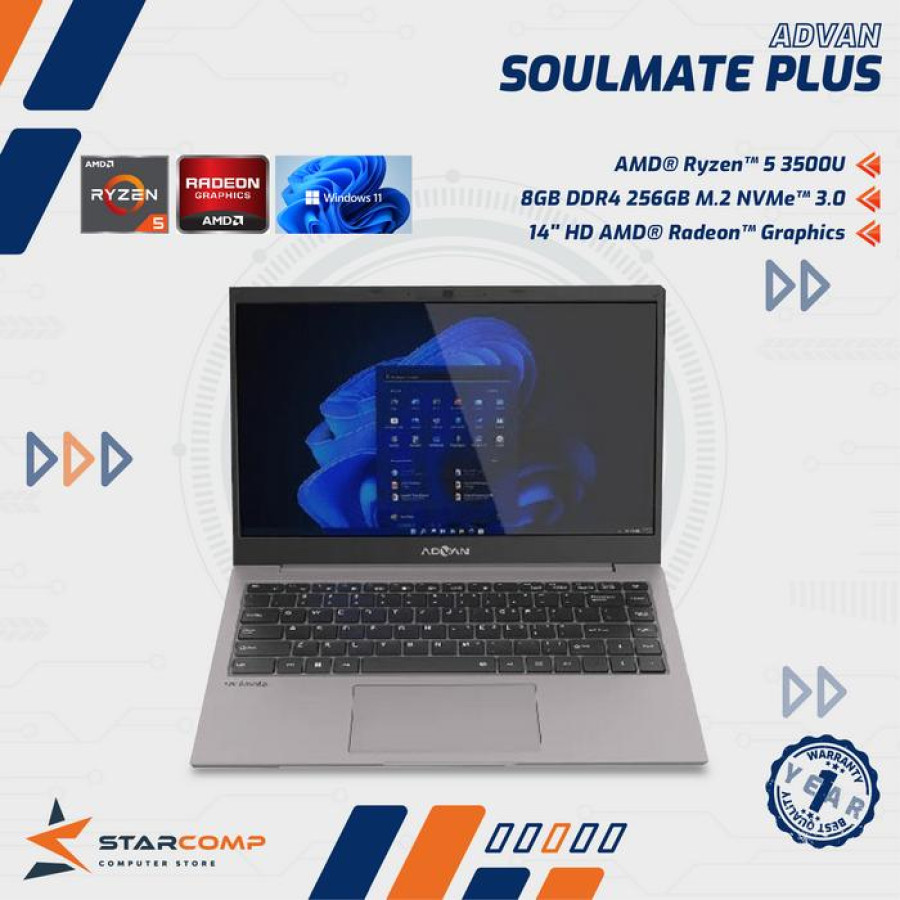 LAPTOP ADVAN Soulmate PLUS AMD Ryzen 5 3500U