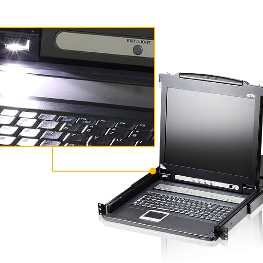 ATEN CL1008M - 8-Port PS/2-USB VGA Single Rail LCD KVM Switch