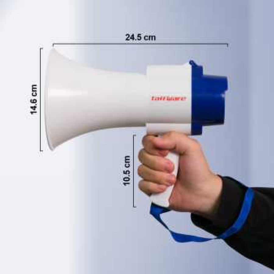 Taffware Pengeras Suara Megaphone dengan Fungsi Rekaman - 518 - White - samping