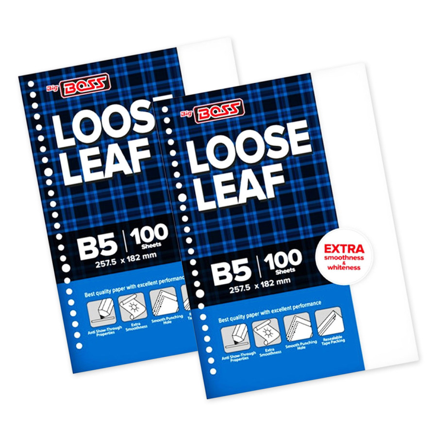 Big Boss Refill Isi Kertas Binder Loose B5 100 Lembar Polos - samping