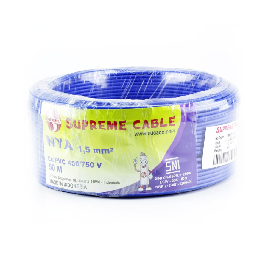 Kabel Listrik NYA SUPREME CABLE  1.5 Mm, Panjang 50 Meter
