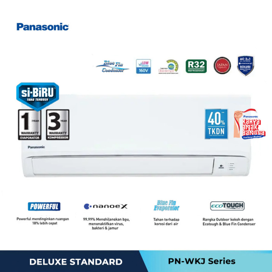 PANASONIC AC Wall Mounted Split Deluxe Standard Non Inverter 2 PK CS/CU PN18AKJ