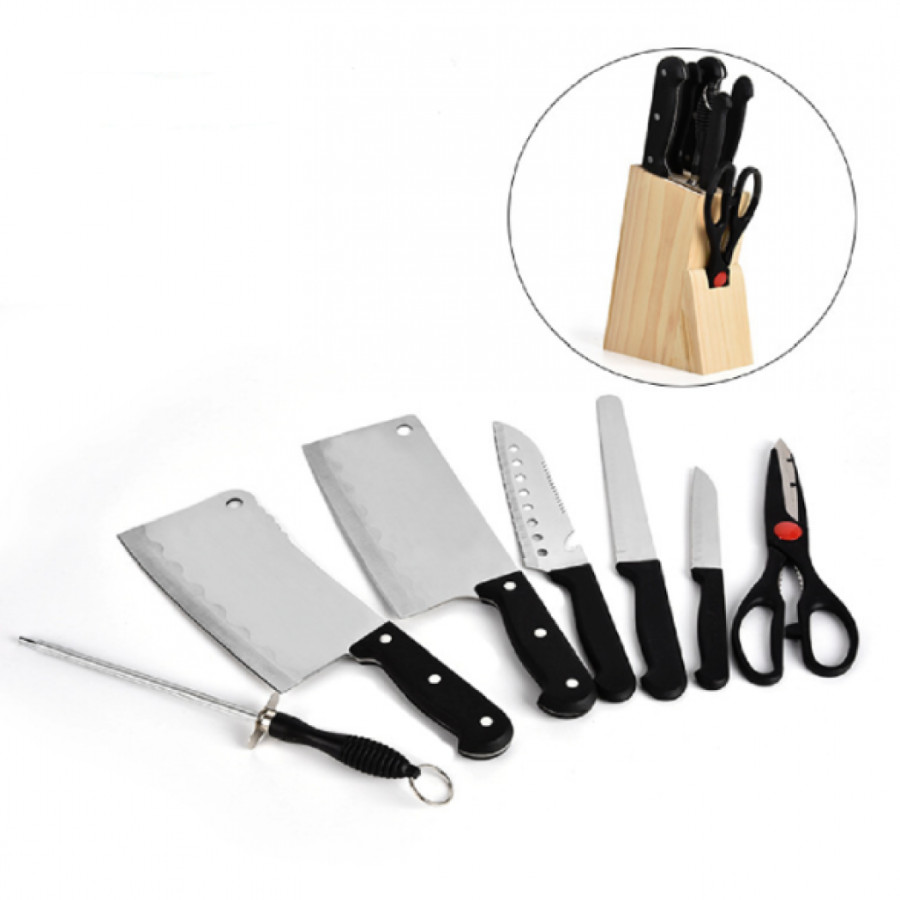 Sewa Pisau Dapur Set Stainless 8pcs Kitchen Knife set