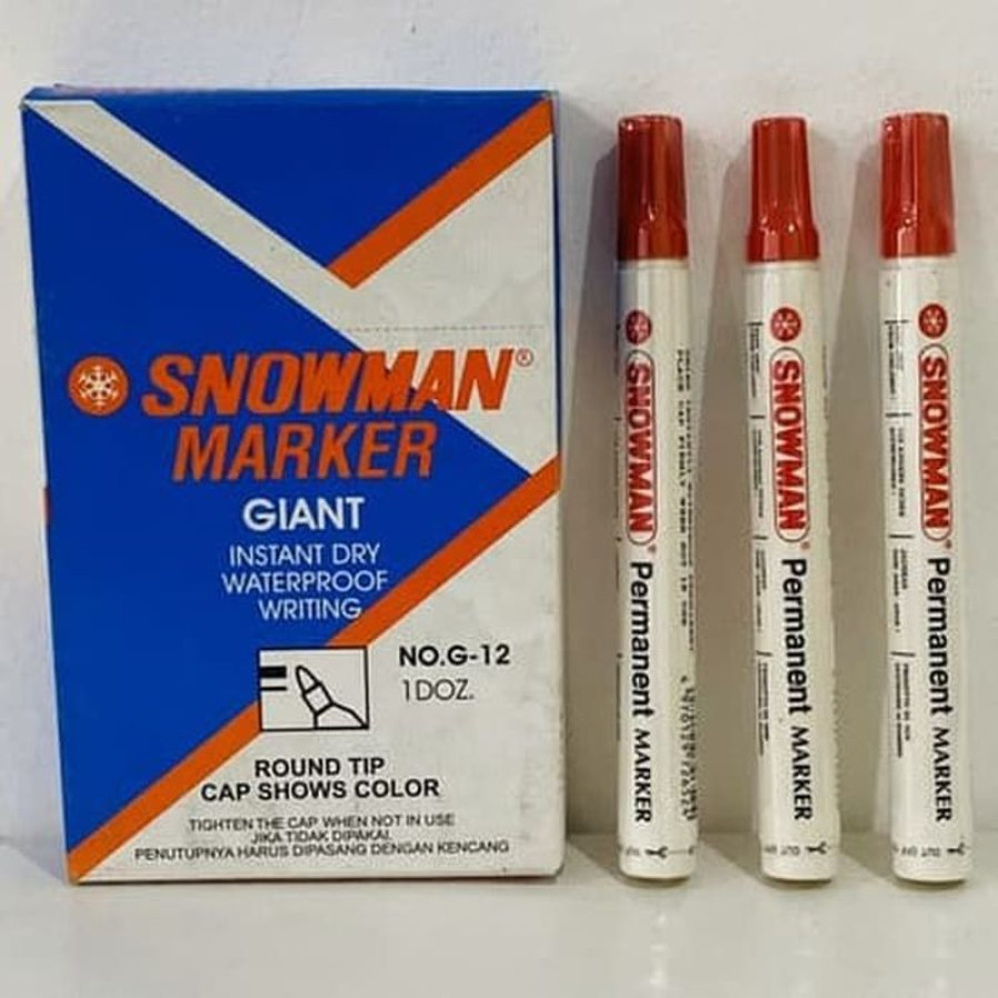 SPIDOL PERMANENT MERAH SNOWMAN