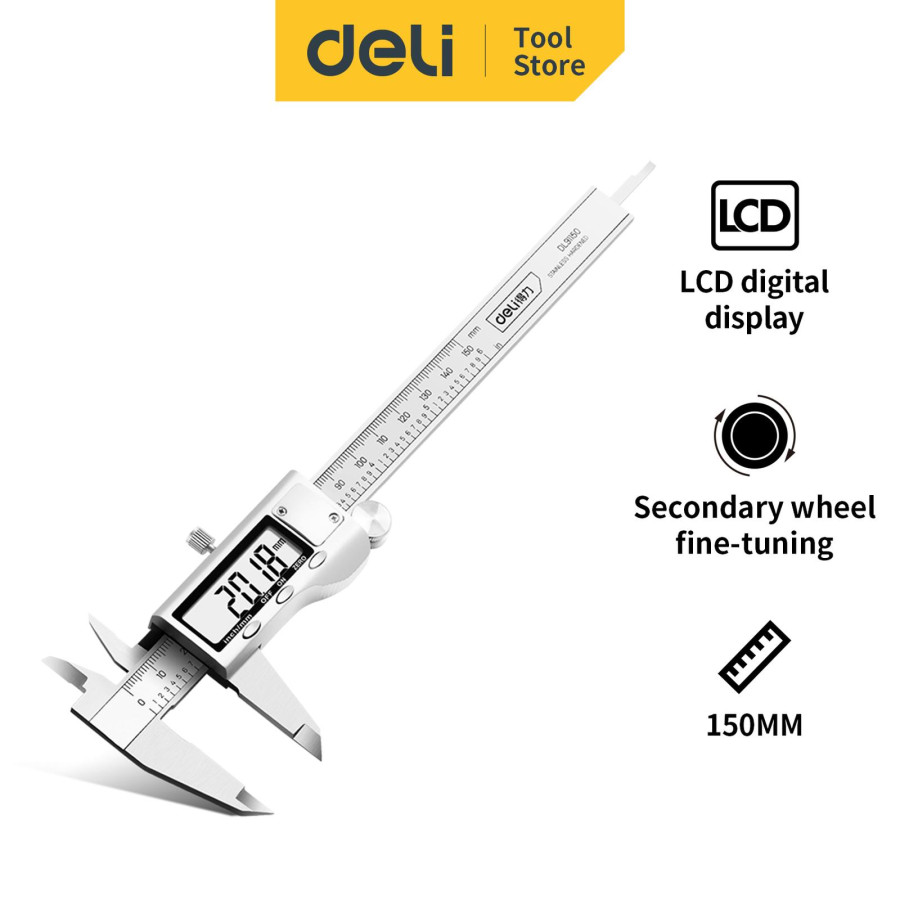 Deli Jangka Sorong Digital 6 inch 150mm Stainless Steel DL91150