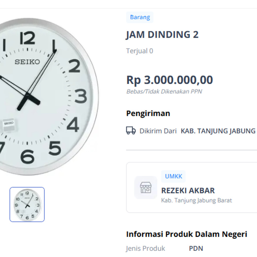 Seiko Jam Dinding