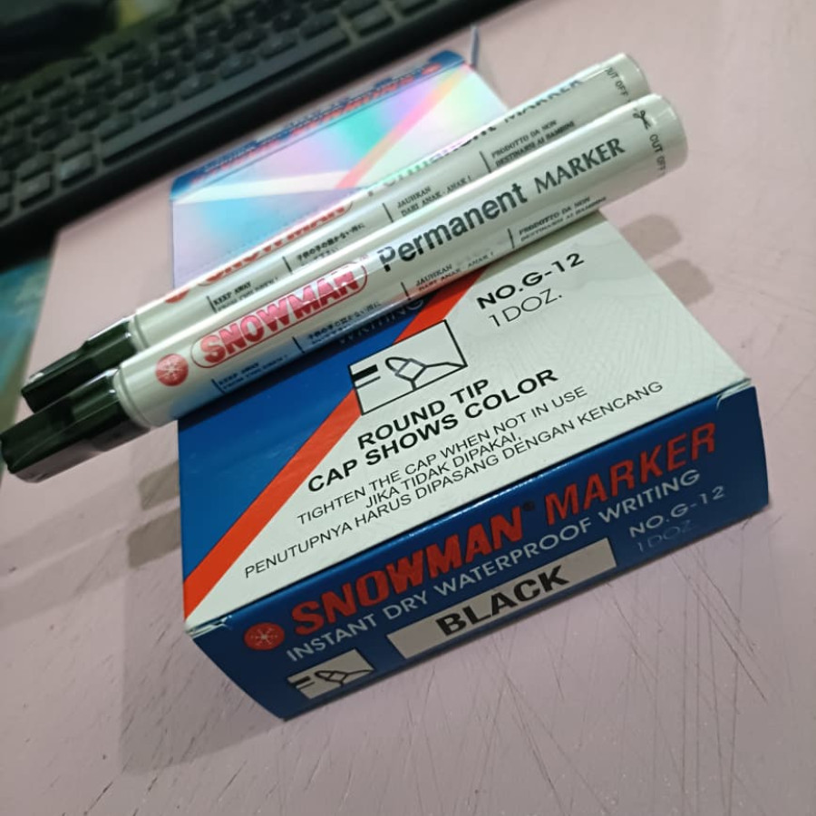 SPIDOL BESAR PERMANENT (SNOWMAN) - depan