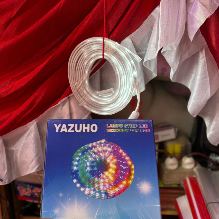 Lampu LED Strip Outdoor (Merah Putih) 30 meter - samping